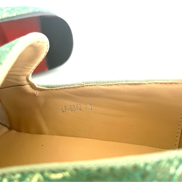 Royal Shoes Mint Green Gold Metallic Smokers Shoe Slipper Slip On Loafer Gaudy - Picture 14 of 14